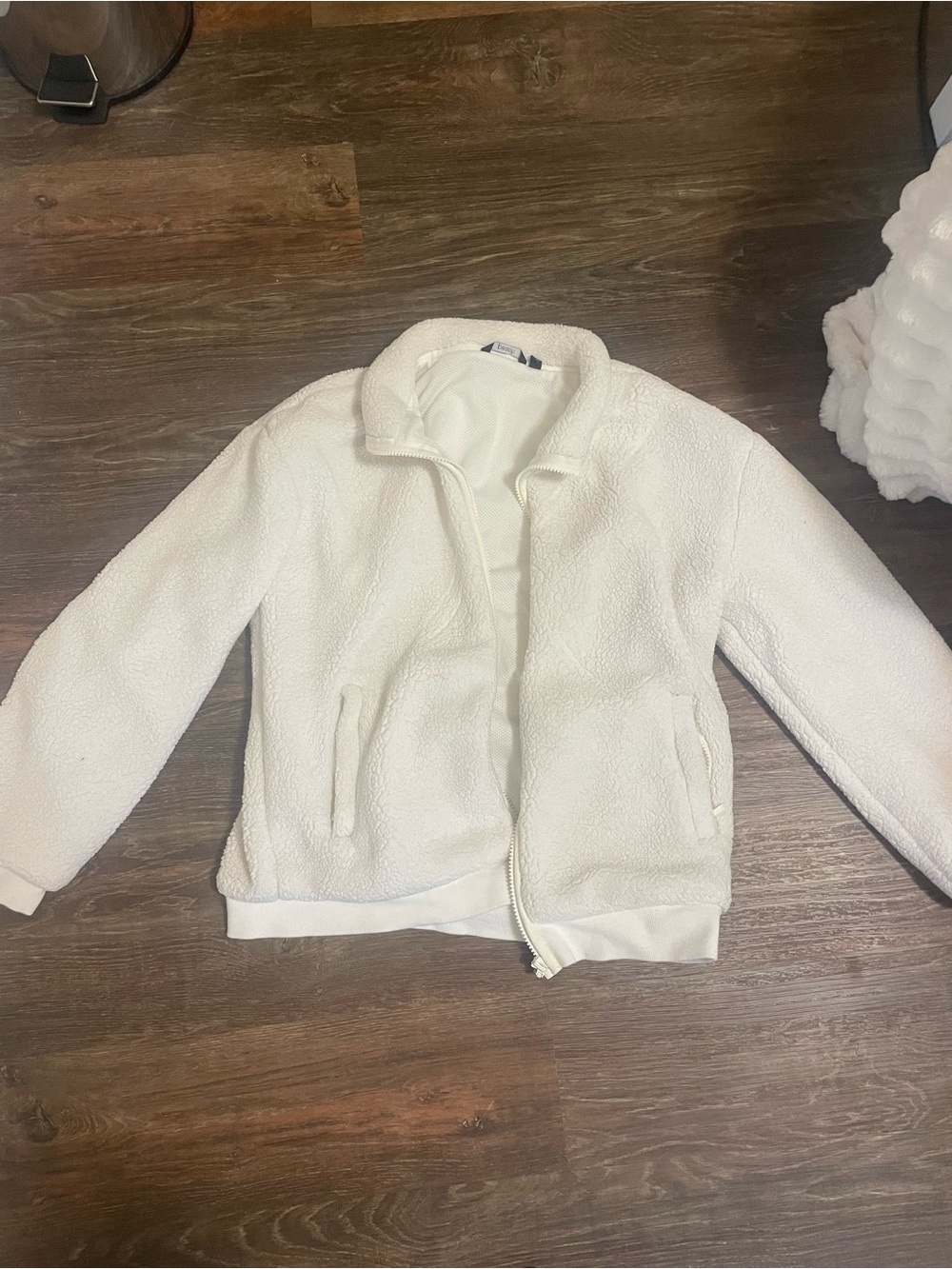 White Sherpa Zip Jacket